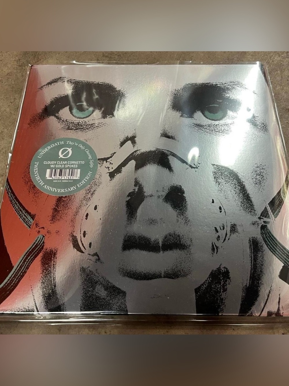 Underoath They’re Only Chasing Safety Vinyl Cloudy Clear Cornetto w/ Gold Spokes